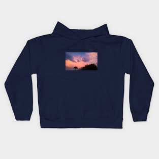 Pink Sky and Clouds Kids Hoodie